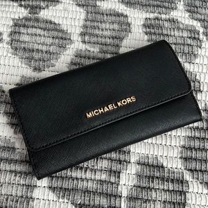 Michael Kors black trifold wallet
